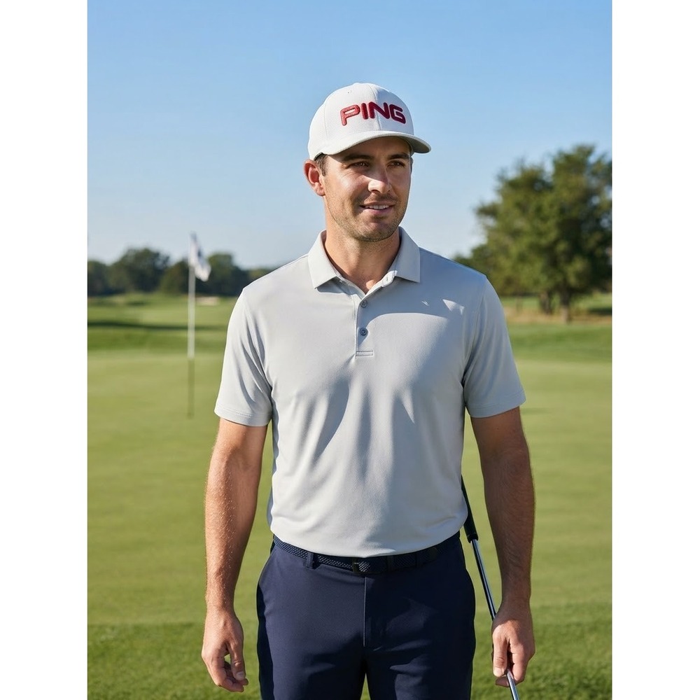Ping Men's S-M White Red Flexfit Golf Hat Sensorcool Athletic Cap